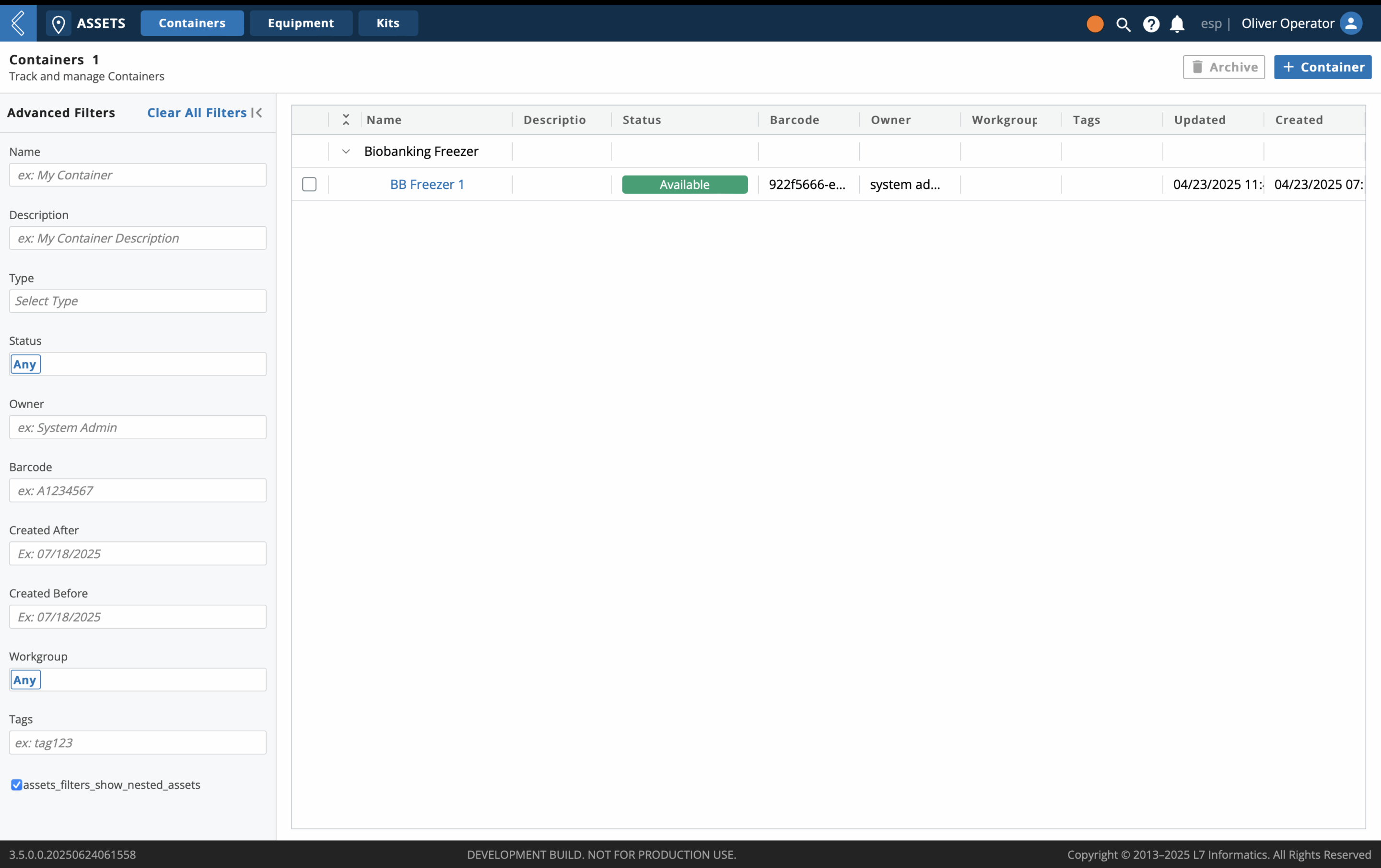 L7 Assets screenshot - included in the L7|ESP unified platform